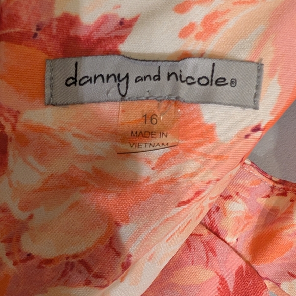 Danny & Nicole Pink and Orange Floral Print Dress - Picture 5 of 5
